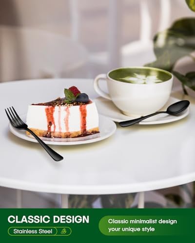 20 Piece Black Silverware Set, Stainless Steel Flatware Set for 4 Food Grade Cutlery Utensil Set Include Knife Fork Spoon Mirror Polished Dishwasher Safe - Image 7