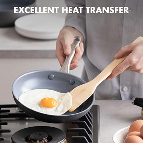 GreenPan Lima Hard Anodized 8" Frying Pan Skillet Nonstick, Ceramic Nonstick, PFAS-Free Nontoxic Pots and Pans, Oven & Broiler Safe, Stainless Steel Handle, Cookware for Eggs & Omelet, Gray - Image 6