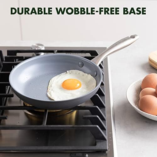 GreenPan Lima Hard Anodized 8" Frying Pan Skillet Nonstick, Ceramic Nonstick, PFAS-Free Nontoxic Pots and Pans, Oven & Broiler Safe, Stainless Steel Handle, Cookware for Eggs & Omelet, Gray - Image 7