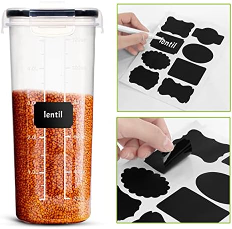 Utopia Kitchen Cereal Containers Storage - Liter Airtight Food Storage Containers & Cereal Dispenser For Pantry Organization And Storage (Clear, 4 Liter Pack of 4) - Image 6